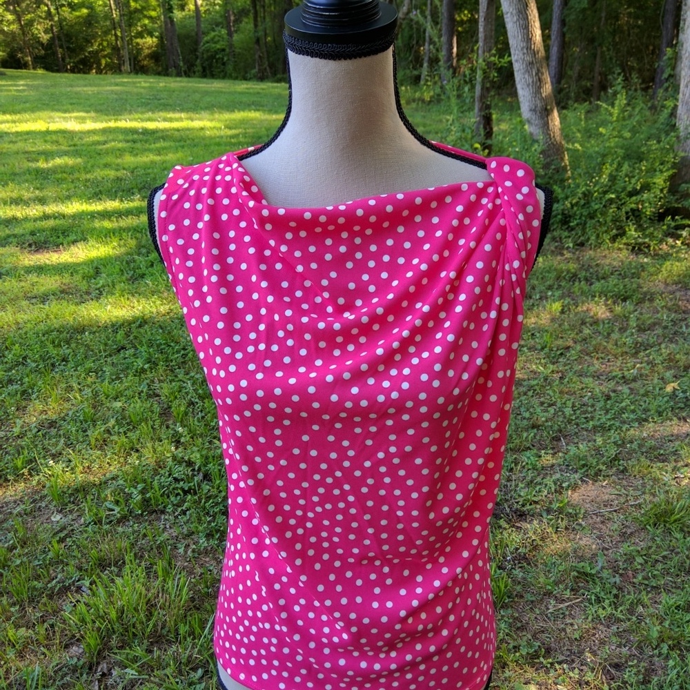 Jones of New York  Pink/White Polka DotTop